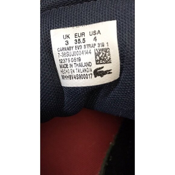 Lacoste Size 4 Blue Alligator Logo Straps Boys Shoes Sneakers Hook & loop EUC - Picture 5 of 9